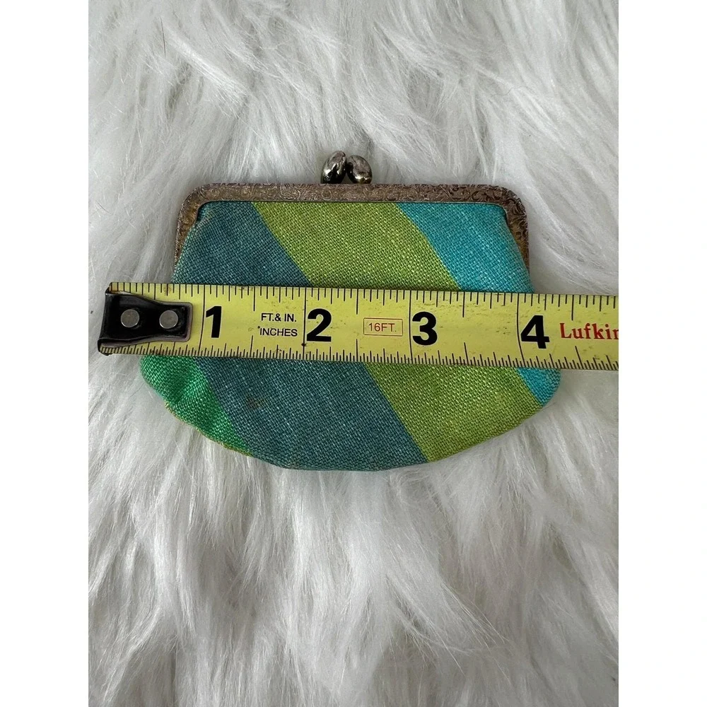 Vintage Kleinerts Striped Kiss Lock Coin Purse Mid Century Wallet Retro Y2K‎